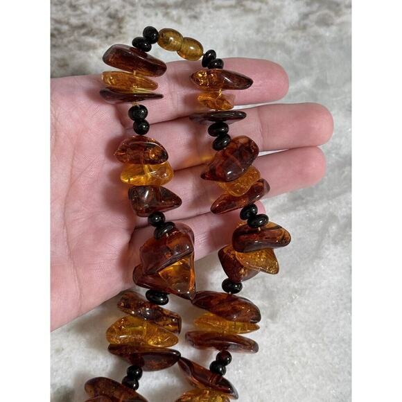 Vintage Natural Chunky Baltic Multi Colored Amber Necklace 24 Inch - Picture 11 of 11